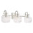 Capital Lighting Nyla 3 Light Vanity, Polished Nickel/Clear Fluted - 145131PN