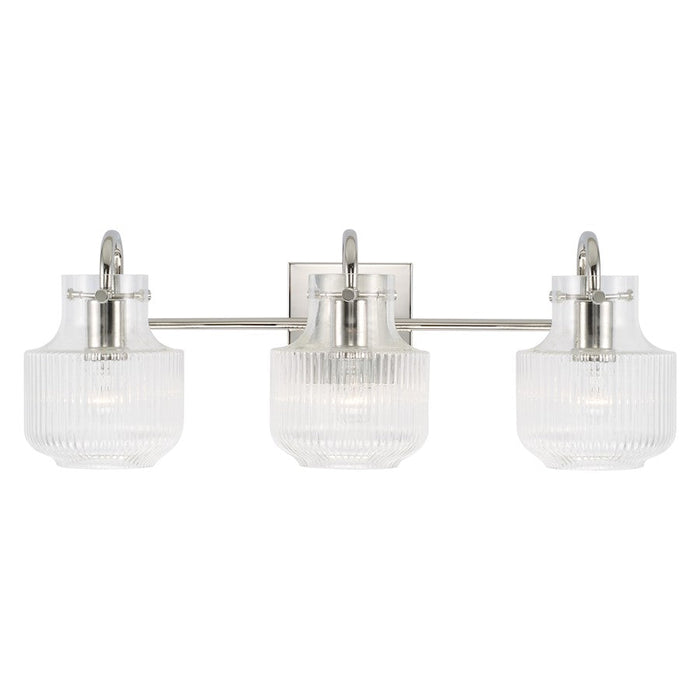 Capital Lighting Nyla 3 Light Vanity, Clear Fluted