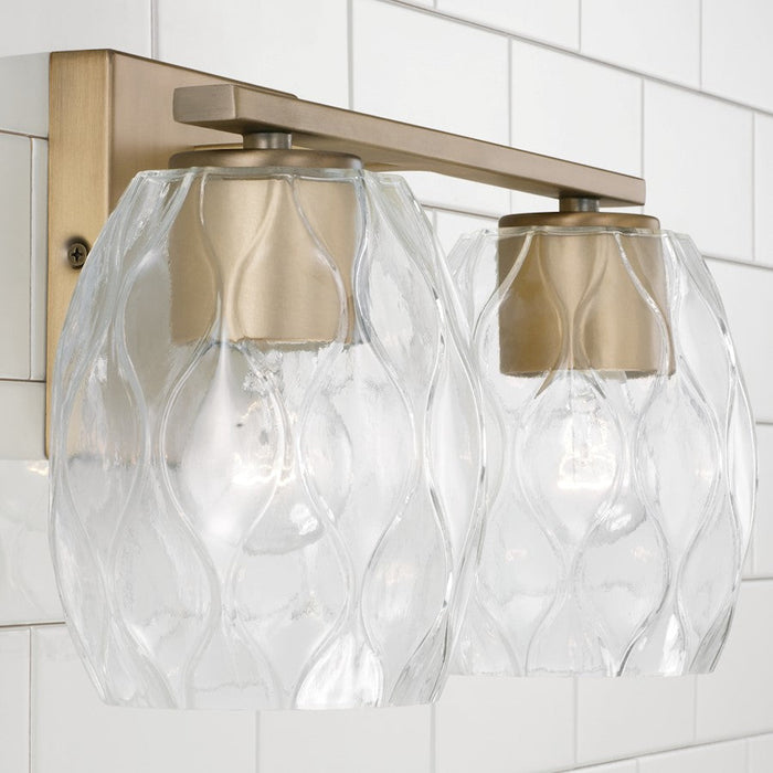 Capital Lighting Lucas 2 Light Vanity, Wavy Embossed