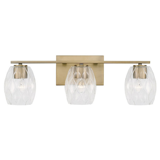 Capital Lighting Lucas 3 Light Vanity, Wavy Embossed