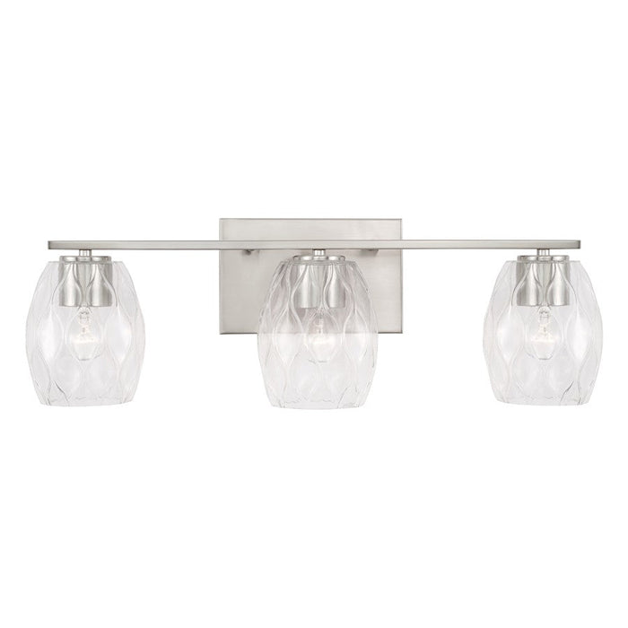 Capital Lighting Lucas 3 Light Vanity, Wavy Embossed