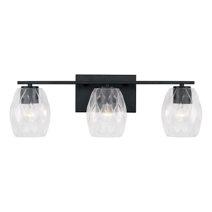 Capital Lighting Lucas 3 Light Vanity, Wavy Embossed