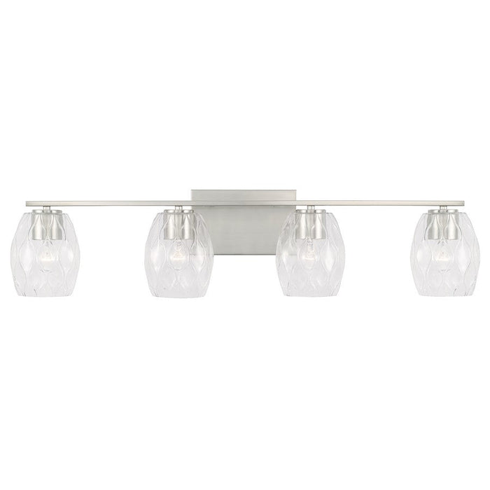 Capital Lighting Lucas 4 Light Vanity, Wavy Embossed