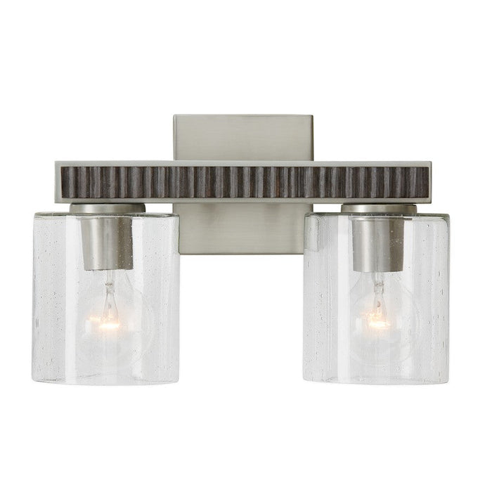 Capital Lighting Sawyer 2 Light Vanity, Grey/Nickel/Clear Seeded