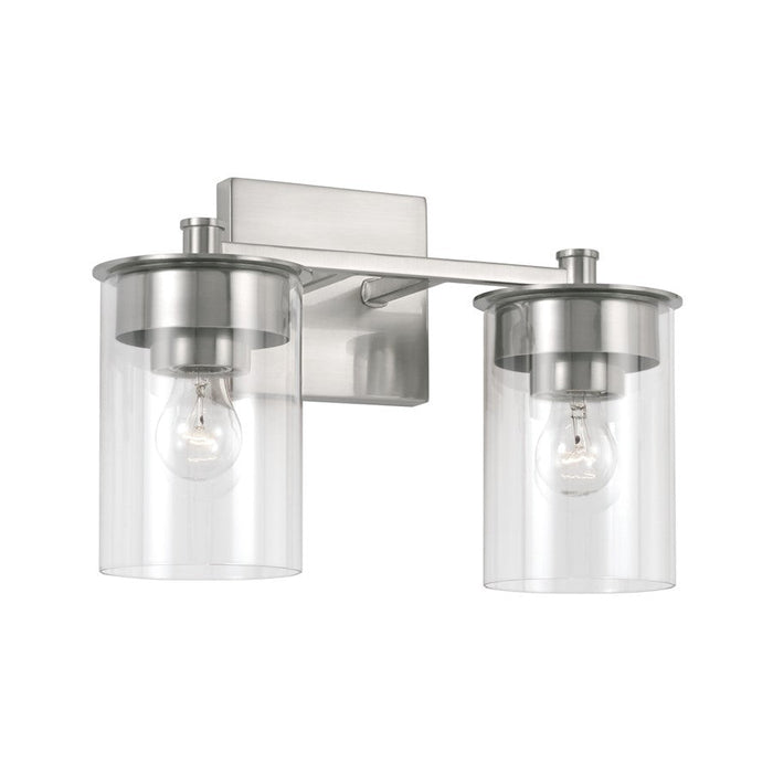 Capital Lighting Mason 2 Light Vanity, Brushed Nickel/Clear - 146821BN-532