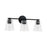 Capital Lighting Baker 3 Light Vanity, Matte Black/Clear Seeded - 146931MB-533