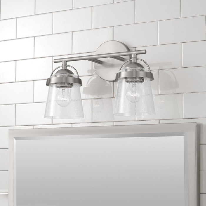 Capital Lighting Madison 2 Light Vanity, Clear Seeded