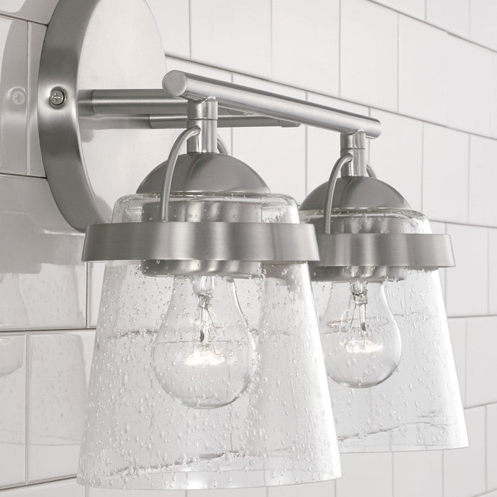 Capital Lighting Madison 2 Light Vanity, Clear Seeded