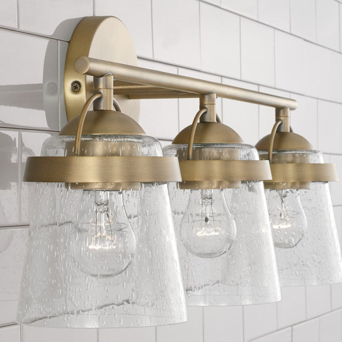 Capital Lighting Madison 3 Light Vanity, Clear Seeded