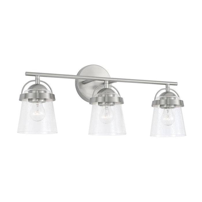 Capital Lighting Madison 3 Light Vanity, Nickel/Clear Seeded - 147031BN-534