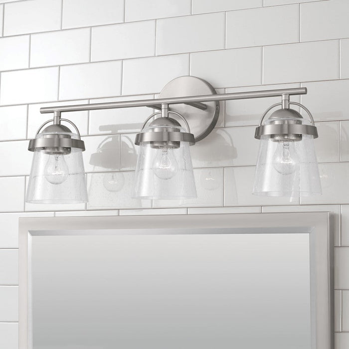 Capital Lighting Madison 3 Light Vanity, Clear Seeded