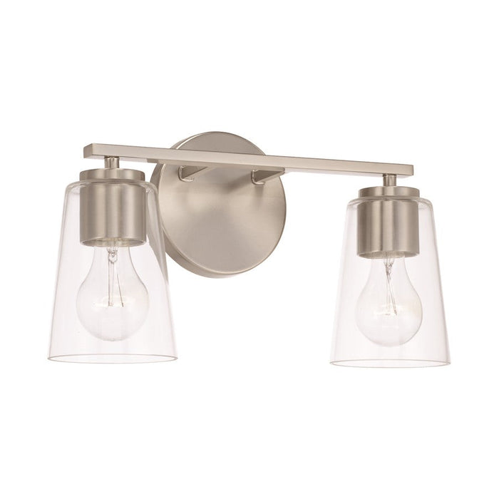 HomePlace Lighting Portman 2 Light Vanity, Brushed Nickel/Clear - 148621BN-537