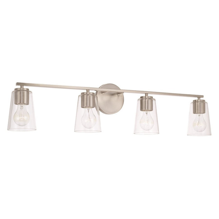 HomePlace Lighting Portman 4 Light Vanity, Brushed Nickel/Clear - 148641BN-537