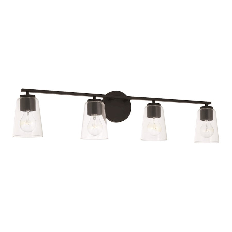 HomePlace Lighting Portman 4 Light Vanity, Black/Clear - 148641MB-537