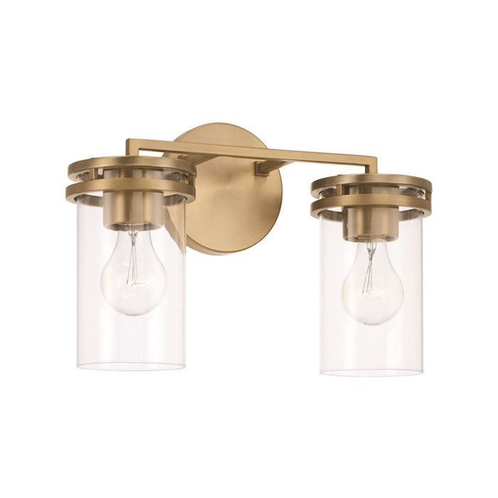 HomePlace Lighting Fuller 2 Light Vanity, Brass/Clear - 148721AD-539