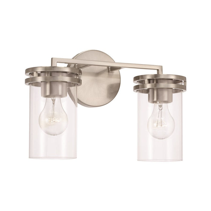 HomePlace Lighting Fuller 2 Light Vanity, Brushed Nickel/Clear - 148721BN-539