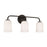 HomePlace Lighting Lawson 3 Light Vanity, Black/Soft White - 148831MB-542