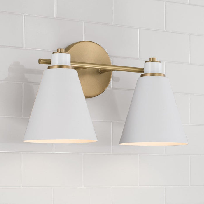 Capital Lighting Bradley 2 Light Vanity, Aged Brass