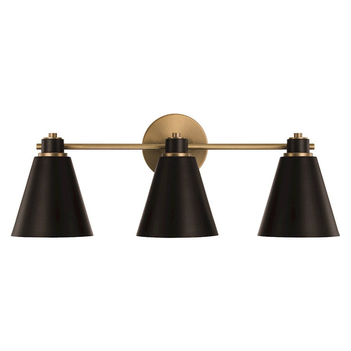 Capital Lighting Bradley 3 Light Vanity, Aged Brass