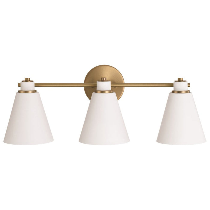 Capital Lighting Bradley 3 Light Vanity, Aged Brass