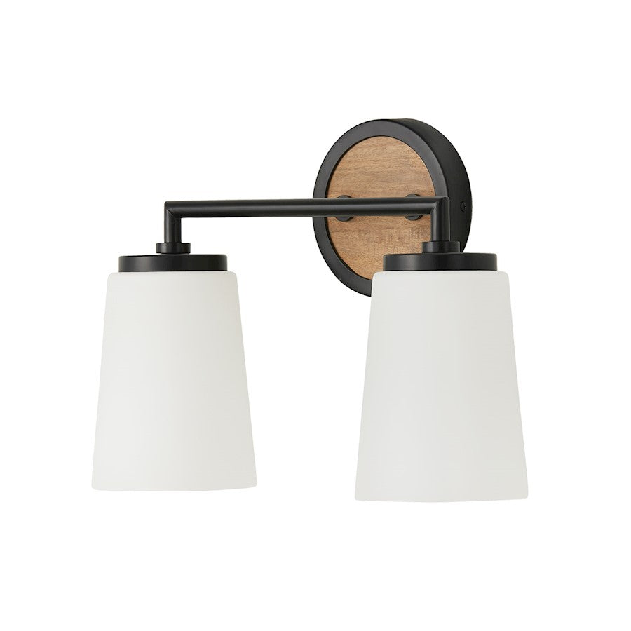 Capital Lighting Jonah 2 Vanity, Wood/Black/Soft White - 150821WK-546