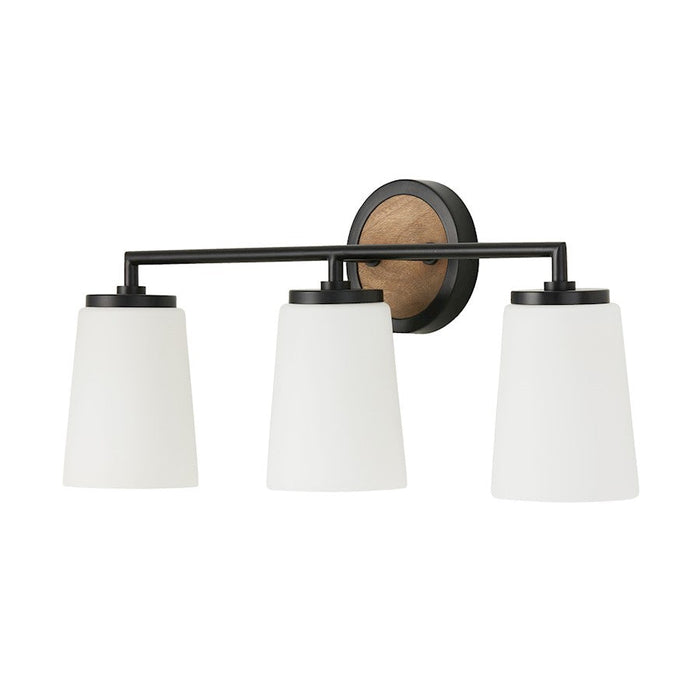 Capital Lighting Jonah 3 Vanity, Wood/Black/Soft White - 150831WK-546