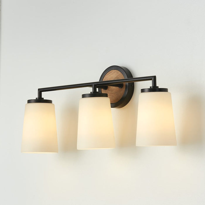 Capital Lighting Jonah 3 Vanity, Wood/Black/Soft White