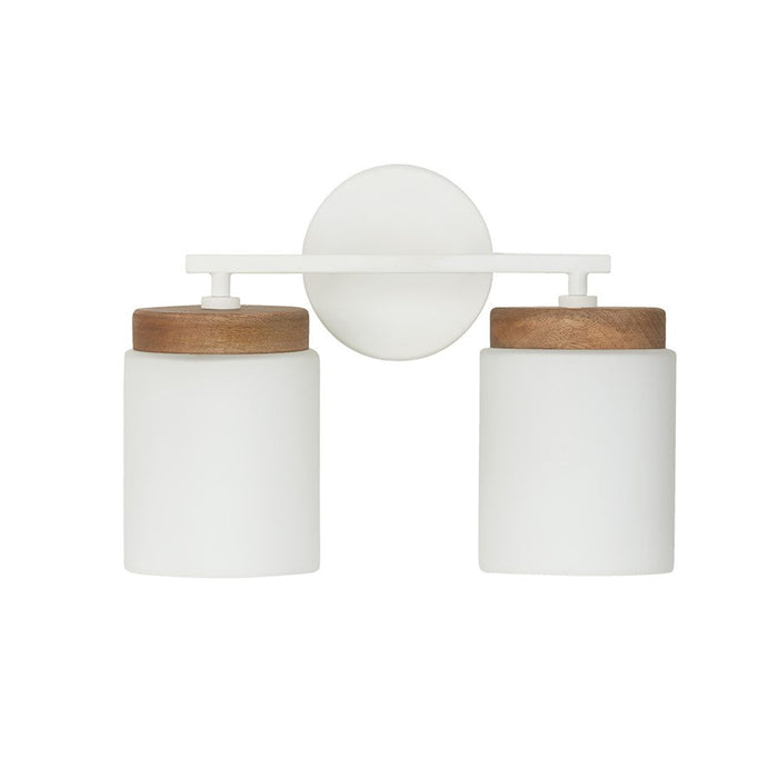 Capital Lighting Liam 2 Light Vanity, Light Wood/White/Soft White