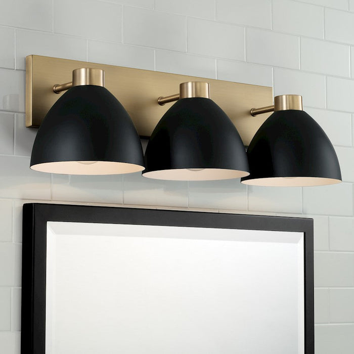 Homeplace Lighting Ross 3 Light Vanity, Brass