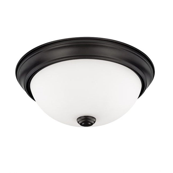 Capital Lighting 2-Light Small Flush Mount, Matte Black/Soft White - 214721MB