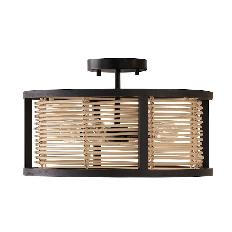 Capital Lighting Rico 4 Light Semi Flush, Flat Black - 244041FK