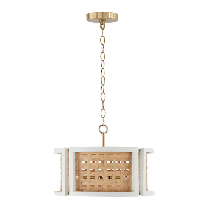 Capital Lighting Lola 4 Light Semi Flush, Flat White/Matte Brass