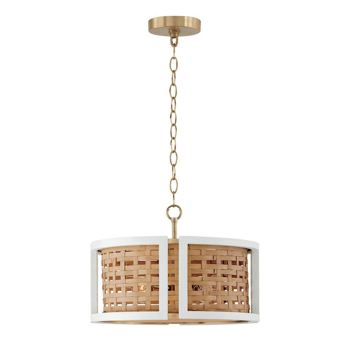 Capital Lighting Lola 4 Light Semi Flush, Flat White/Matte Brass