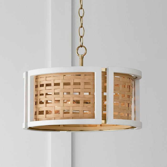 Capital Lighting Lola 4 Light Semi Flush, Flat White/Matte Brass