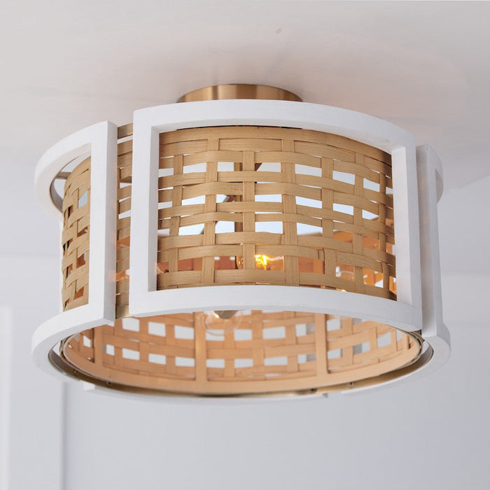 Capital Lighting Lola 4 Light Semi Flush, Flat White/Matte Brass