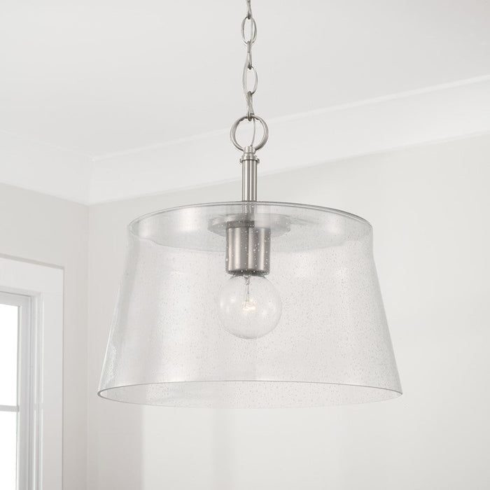 Capital Lighting Baker 1 Light 14" Pendant, Clear Seeded