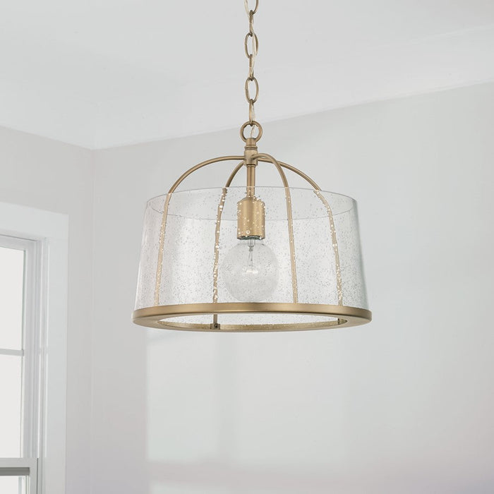 Capital Lighting Madison 1 Light Semi Flush, Clear Seeded