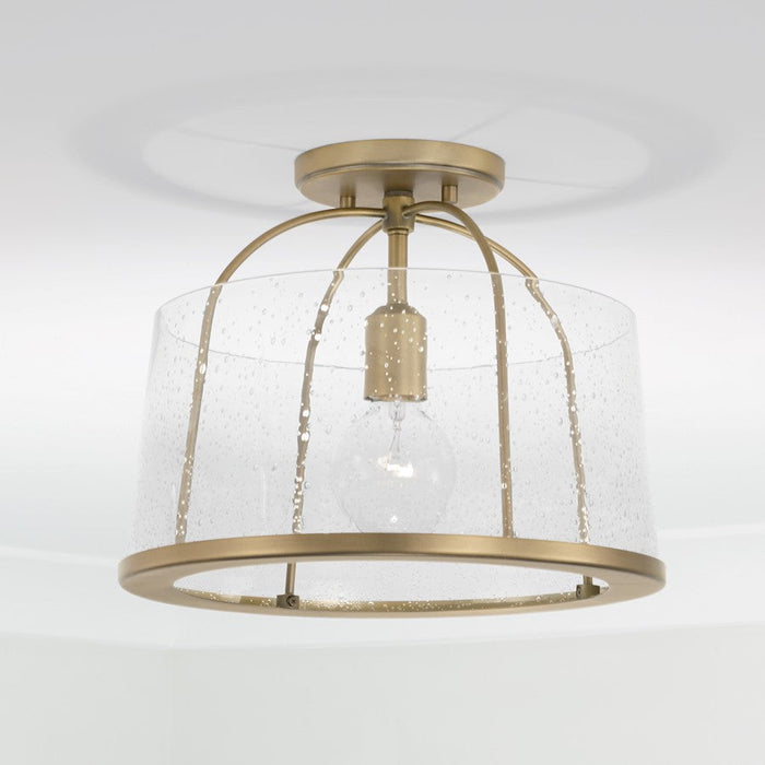 Capital Lighting Madison 1 Light Semi Flush, Clear Seeded