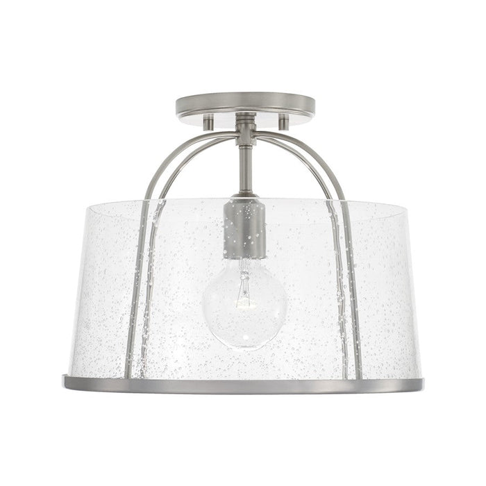 Capital Lighting Madison 1 Light Semi Flush, Nickel/Seed - 247011BN