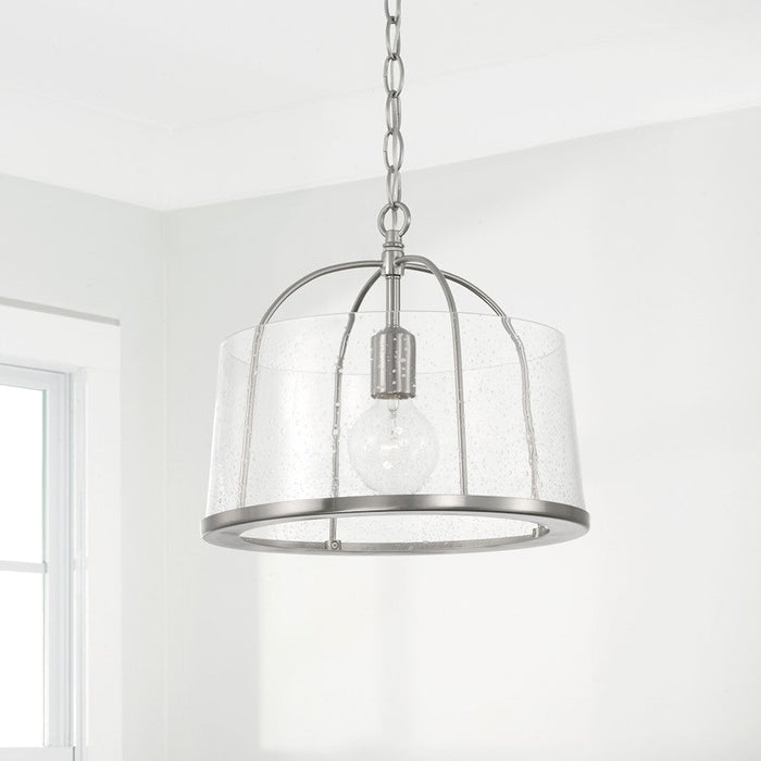 Capital Lighting Madison 1 Light Semi Flush, Clear Seeded