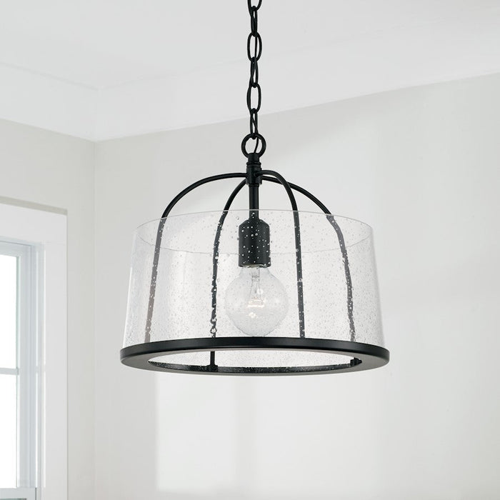 Capital Lighting Madison 1 Light Semi Flush, Clear Seeded