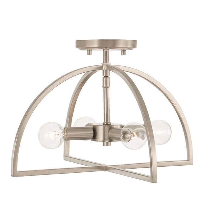 HomePlace Lighting Lawson 4 Light Semi Flush Mount, Brushed Nickel - 248841BN