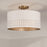 Capital Lighting Dash 3 Light Semi Flush Mount, Aged Brass/White