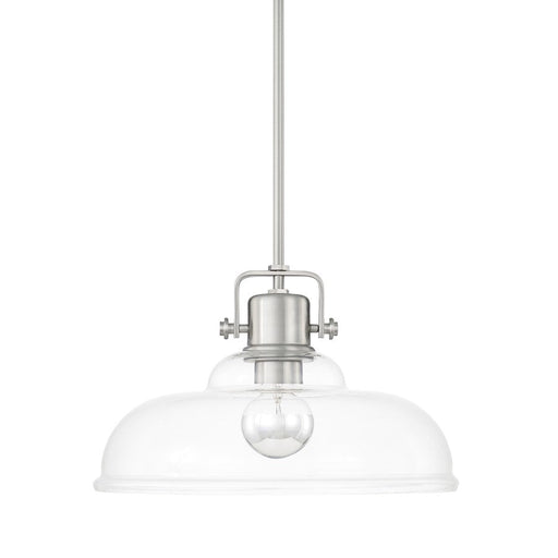 Capital Lighting 1 Light Dome Pendant, Brushed Nickel - 319911BN