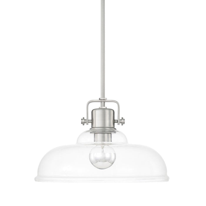 Capital Lighting 1 Light Dome Pendant, Brushed Nickel - 319911BN