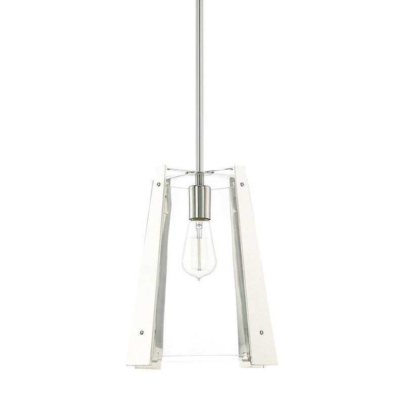 Capital Lighting 1 Light Pendant, Polished Nickel/Clear Glass - 319912PN