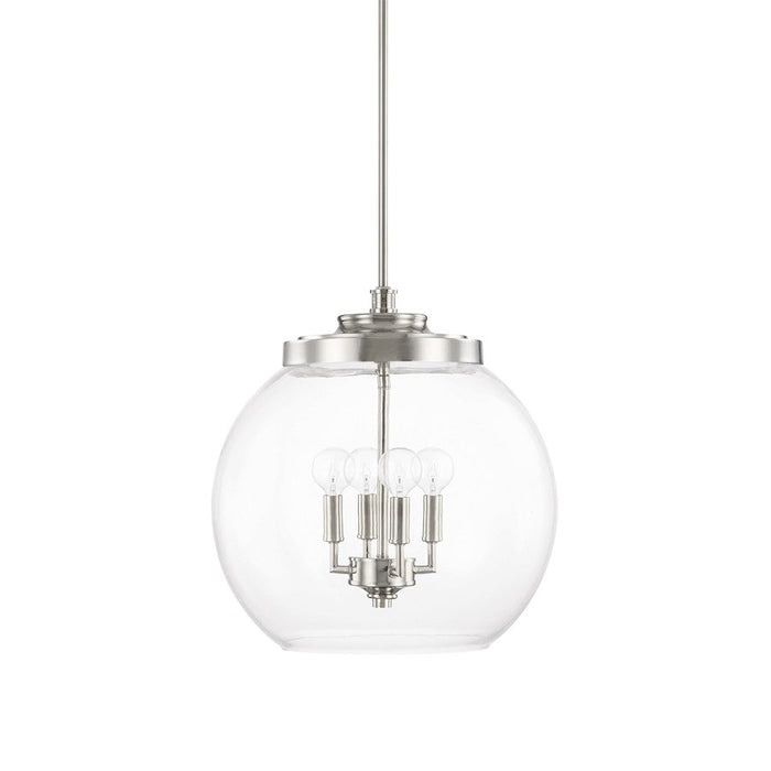 Capital Lighting Mid-Century 4 Light Pendant, Polished Nickel - 321142PN