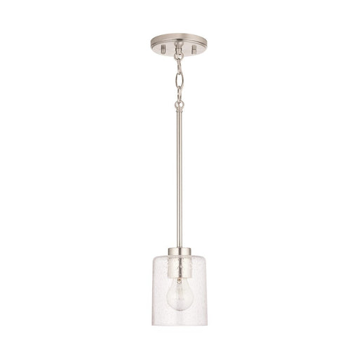 Capital Lighting Greyson 1-Light Pendant, Brushed Nickel/Clear - 328511BN-449