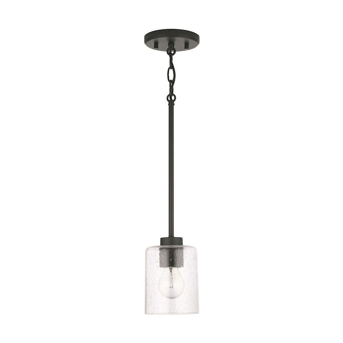 Capital Lighting Greyson 1-Light Pendant, Matte Black/Clear - 328511MB-449