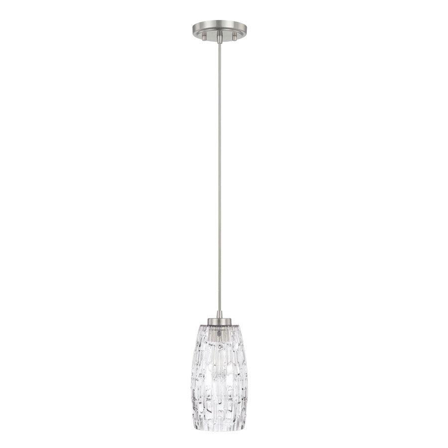 Capital Lighting 1 Light Cylinder Pendant, Brushed Nickel - 328611BN-450